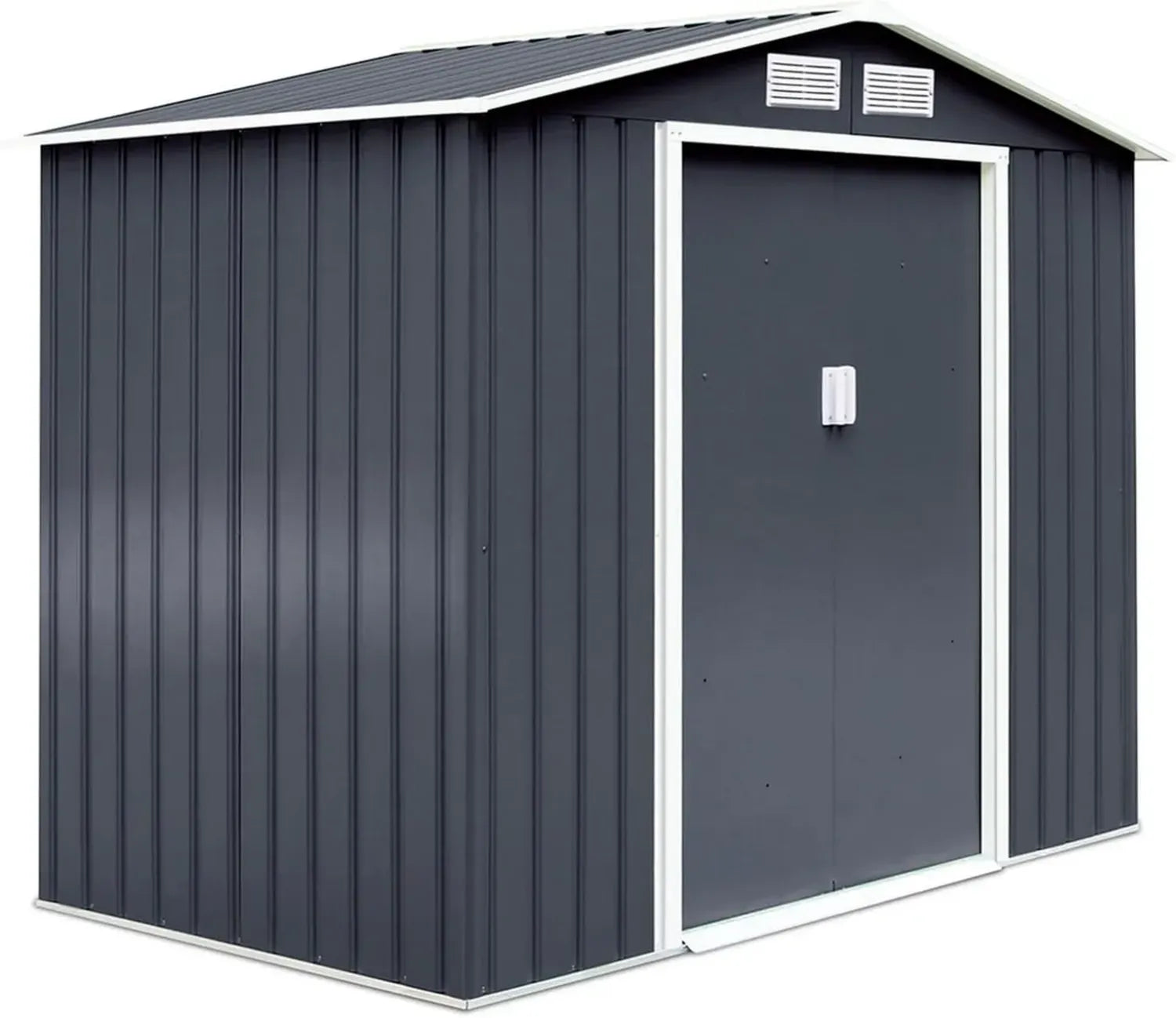 GOPLUS Wetterfestes Metall-Gartenhaus mit Schiebetür, 2,37 m²