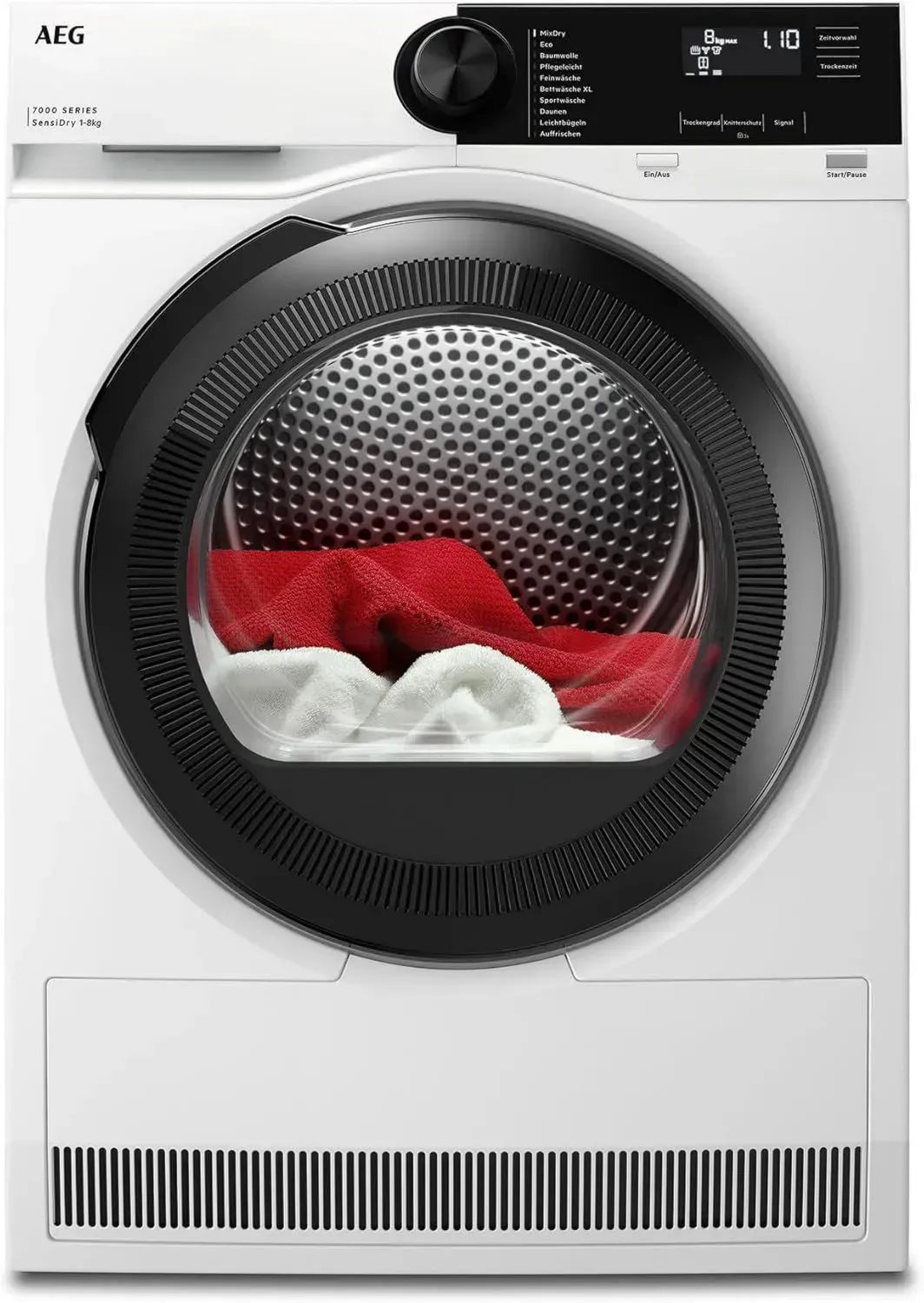 AEG Wäschetrockner mit Wärmepumpe, 8 kg, Serie 7000: Energiesparendes SensiDry-System, Energieklasse C, Automatische Beladungserkennung, Schontrommel, Reversierende Trommelbewegung, Knitterschutz