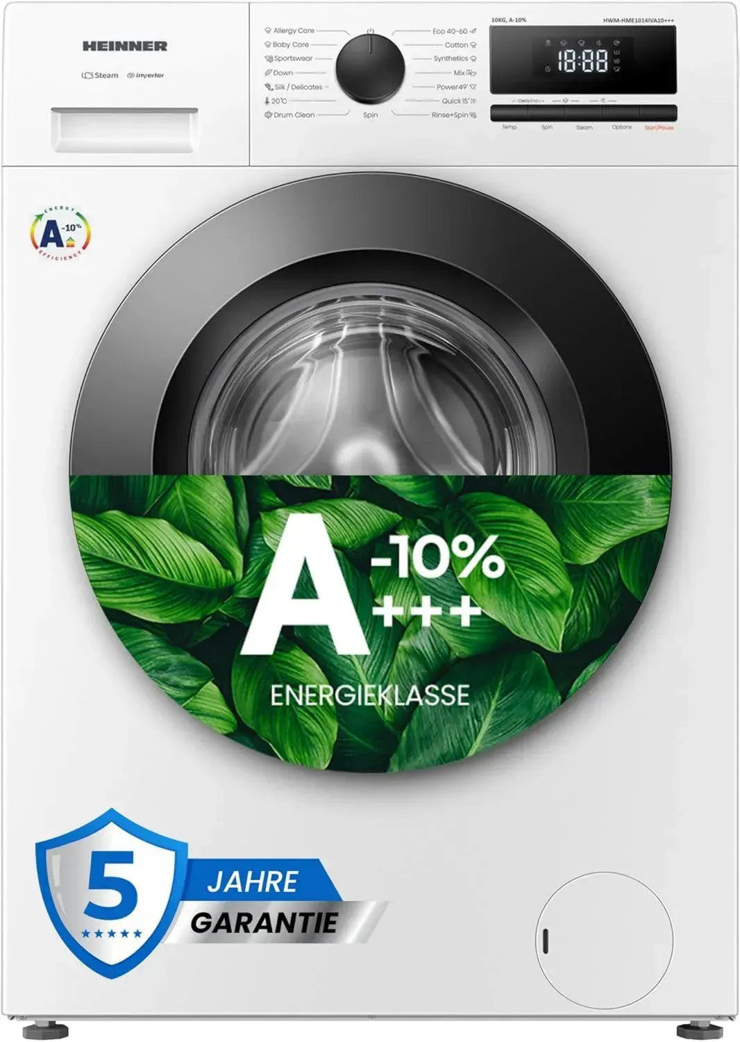 Haier Inverter-Waschmaschine 7 kg, 1200 U/Min, 14 Programme, LED, Startzeitvorwahl, Energieklasse A, 5 Jahre Garantie