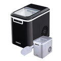 Arebos Eiswürfelmaschine, 12 kg/24 Std, Schnellstart in 10-15 Min, 2 Eisgrößen, 2,2 L Tank, Leiser Betrieb, Selbstreinigung, Schwarz