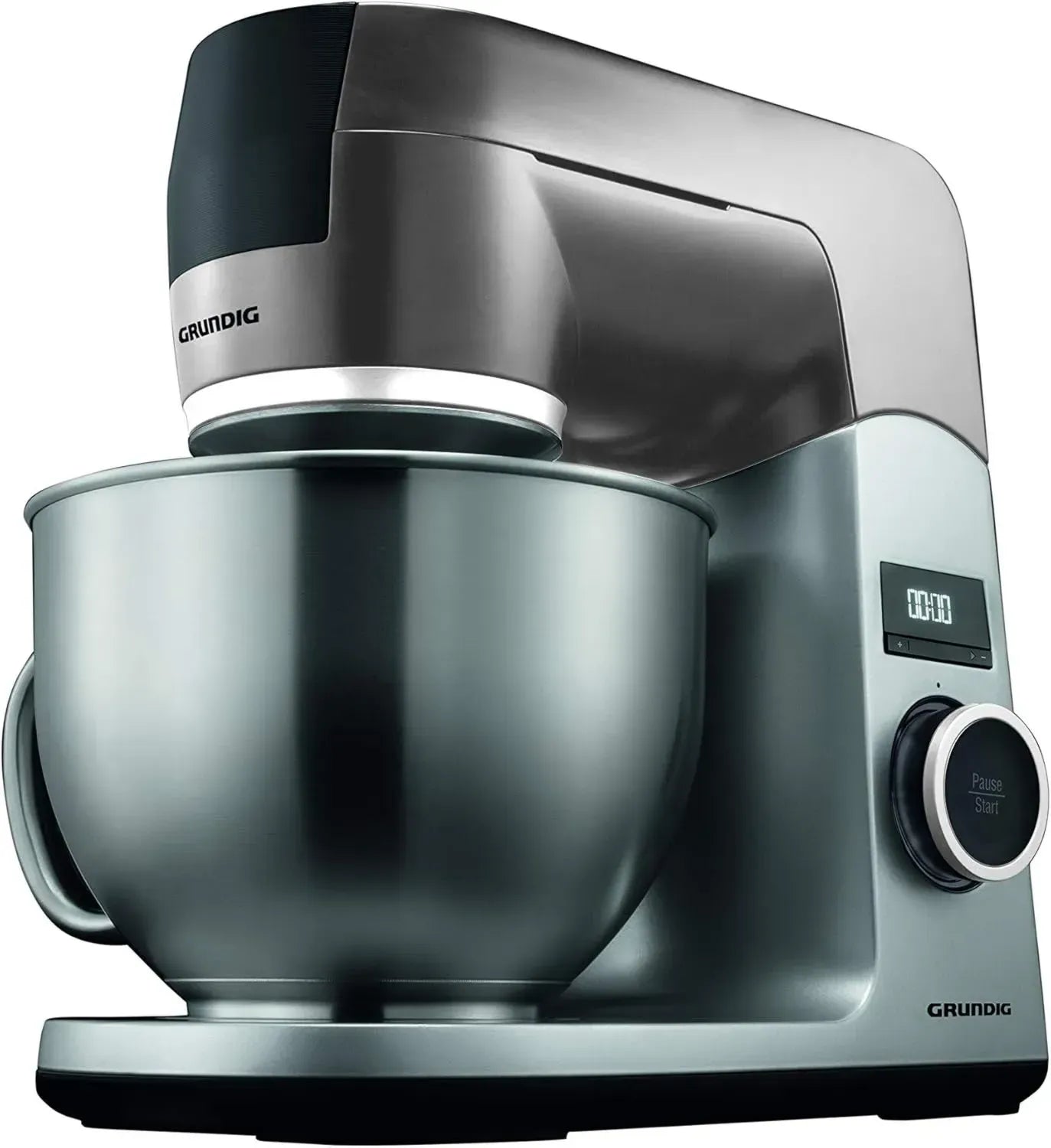 Grundig Küchenmaschine 1000 W, 4,6 l Edelstahlschüssel, Schwarz/Silber