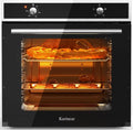 Karinear 60 cm Einbaubackofen mit Drehknopfsteuerung, 4 Programme, gehärtete Glasfront, 65L, 2200W